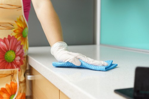 Local gutter clearance service showing blocked gutter maintenance in Kentishtown