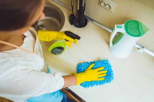 Deep cleaning of a Kentishtown kitchen and living area