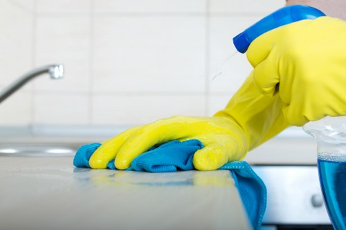 Local hard floor cleaning service in a Kentishtown hallway